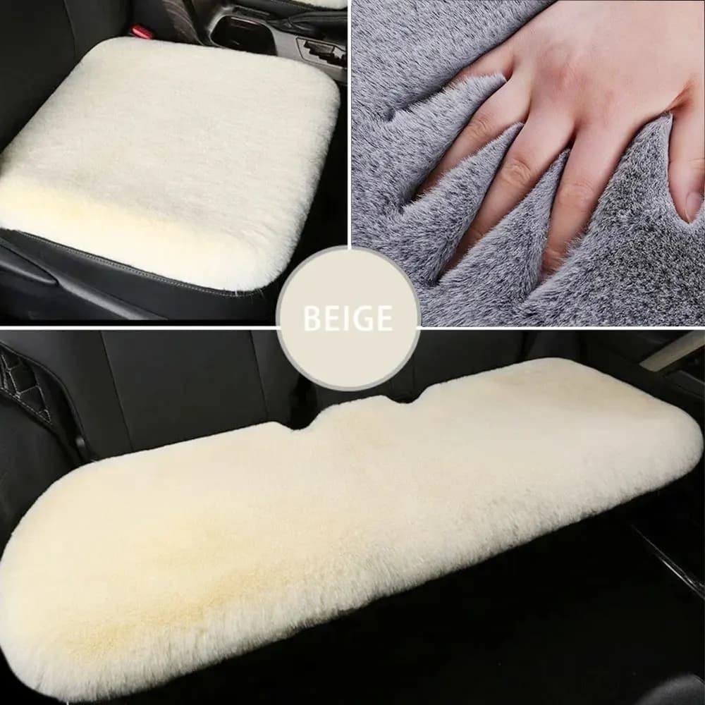 Car Seat Covers in Soft Short Plush, Winter Warm, Universal Bearing Washable and Delicate on Skin, Veicle Seat Protection
