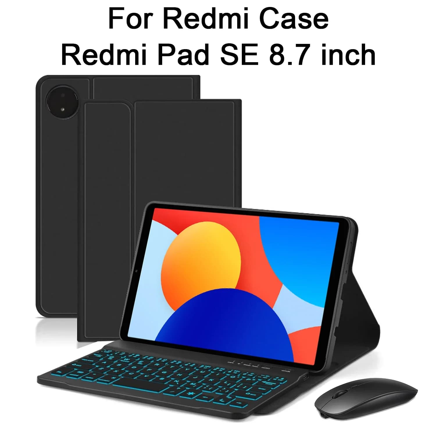 For Redmi Pad SE Case 8.7 Inch, Funda Tablets Keyboard Cover for Redmi Pad SE 8.7-inch Keyboard Shell