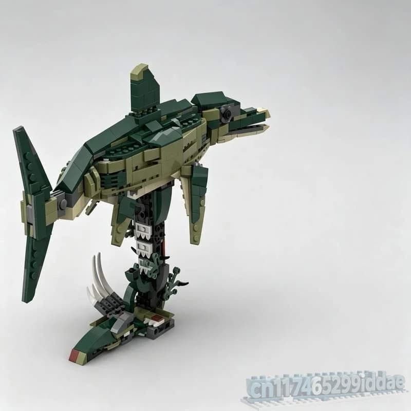 526Parts Ichthyosaurus Sea Creature Dinosaur Model Building Blocks MOC Animal Figure DIY Creative Assembly Toy Gift Educational