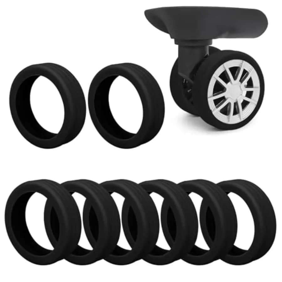 Luggage Wheel Covers Silicone Suitcase Wheel Protector Noise Reducing Travel Suitcase Wheel Cover Wear-Resistant Luggage Wheel