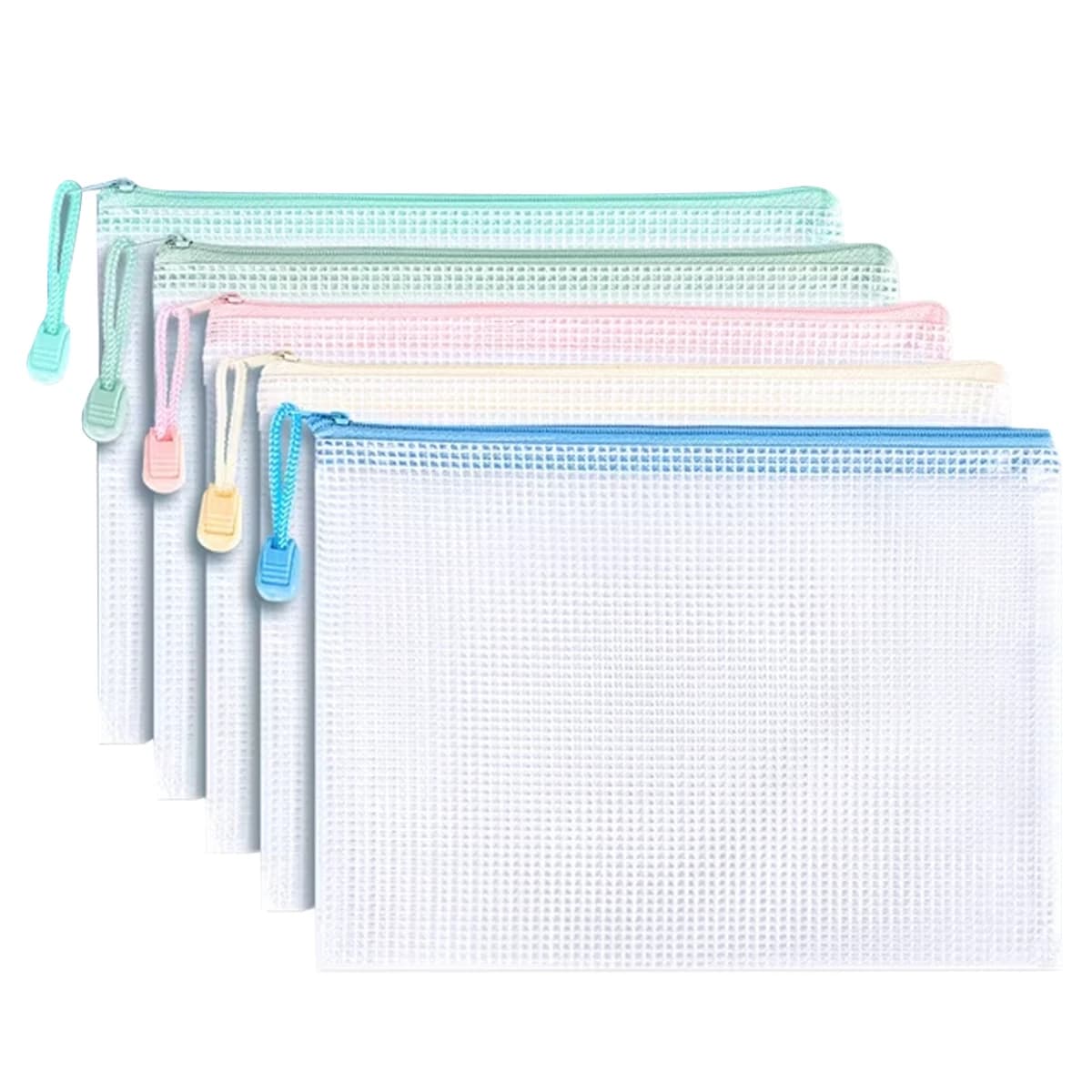 Borsa portadocumenti con cerniera da 5 pezzi, borsa per progetti puzzle, classificazione e conservazione delle lettere, forniture per ufficio, impermeabile