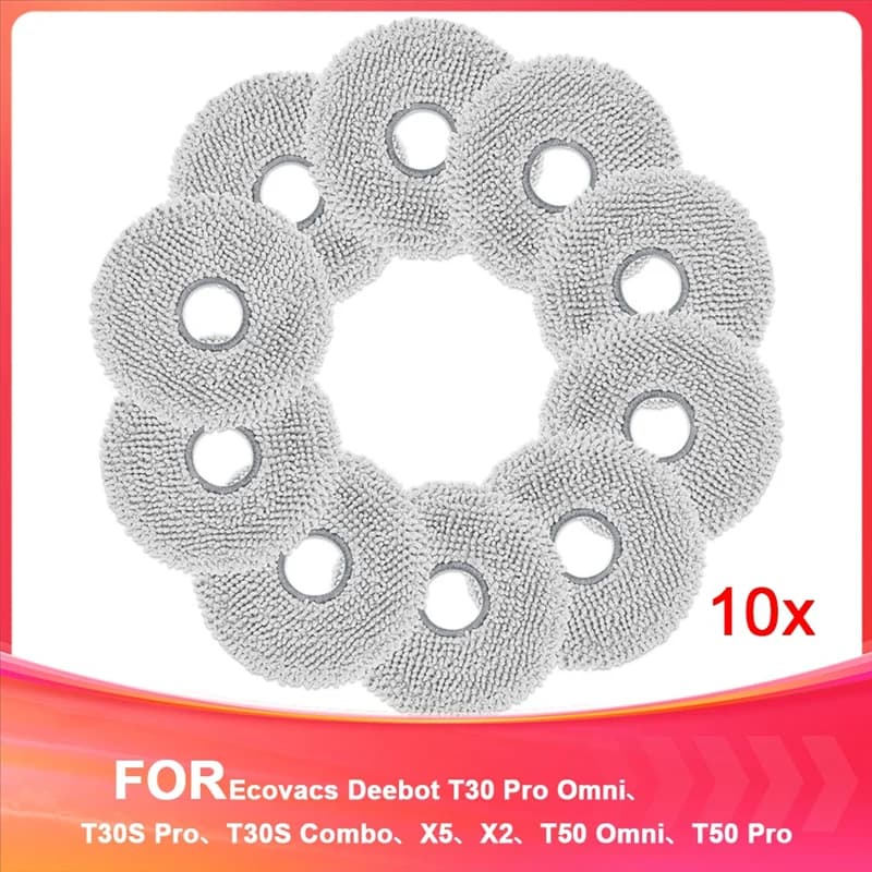 Salviette BABZ per Ecovacs Deebot T30 Pro Omni, T30S Pro, X5, X2, T50 Omni, T50 Pro, Robot Aspirapolvere, Panno di Ricambio Riutilizzabile