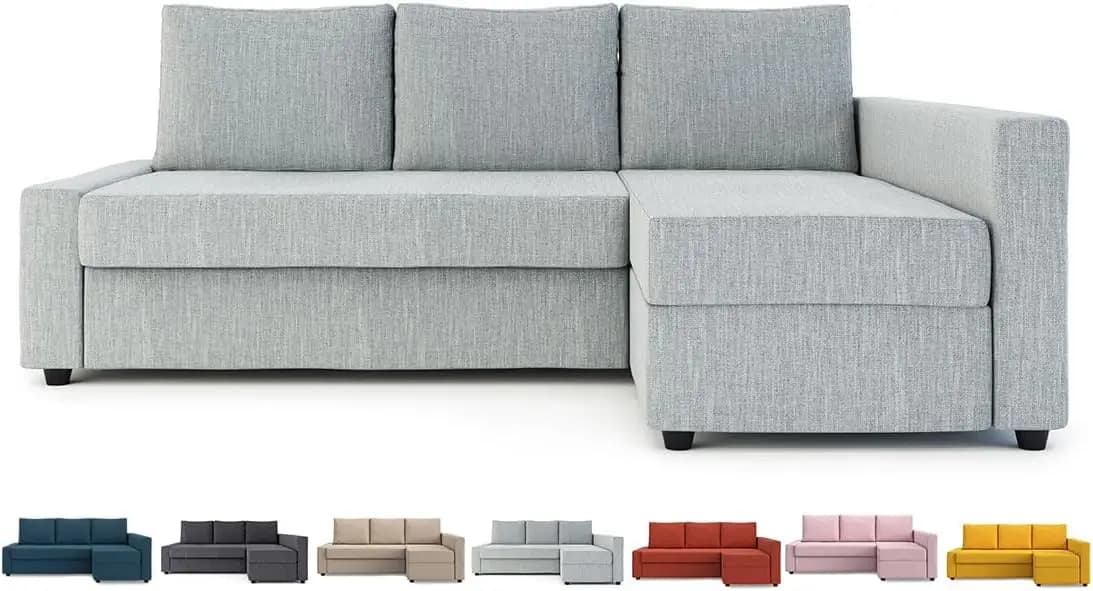 Covers Elasticized Friheten for Sofa Bed IKEA, Cover Angle Grey Replacement Light (Only Cover)