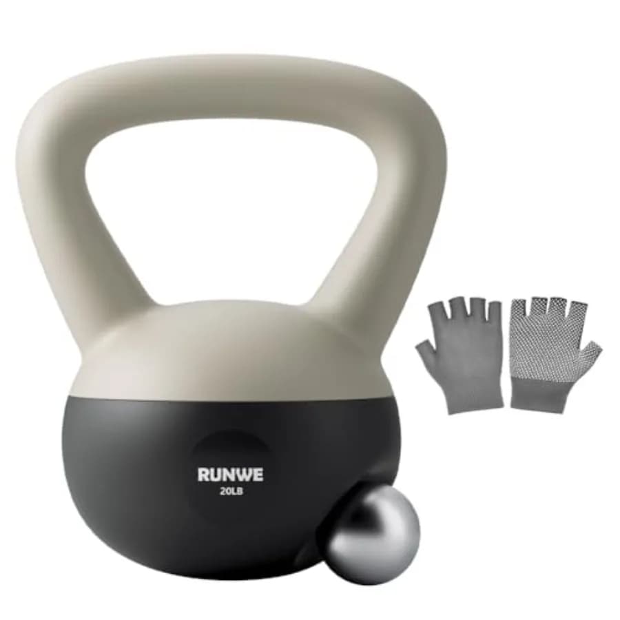 Kettlebell Morbido da 5lb, 10lb, 15lb, 20lb, 25lb, Riempito di Sabbia, Silenzioso, Rispettoso del Pavimento, Antiscivolo, Pesi per Mani per Palestra Domestica e Appartamento