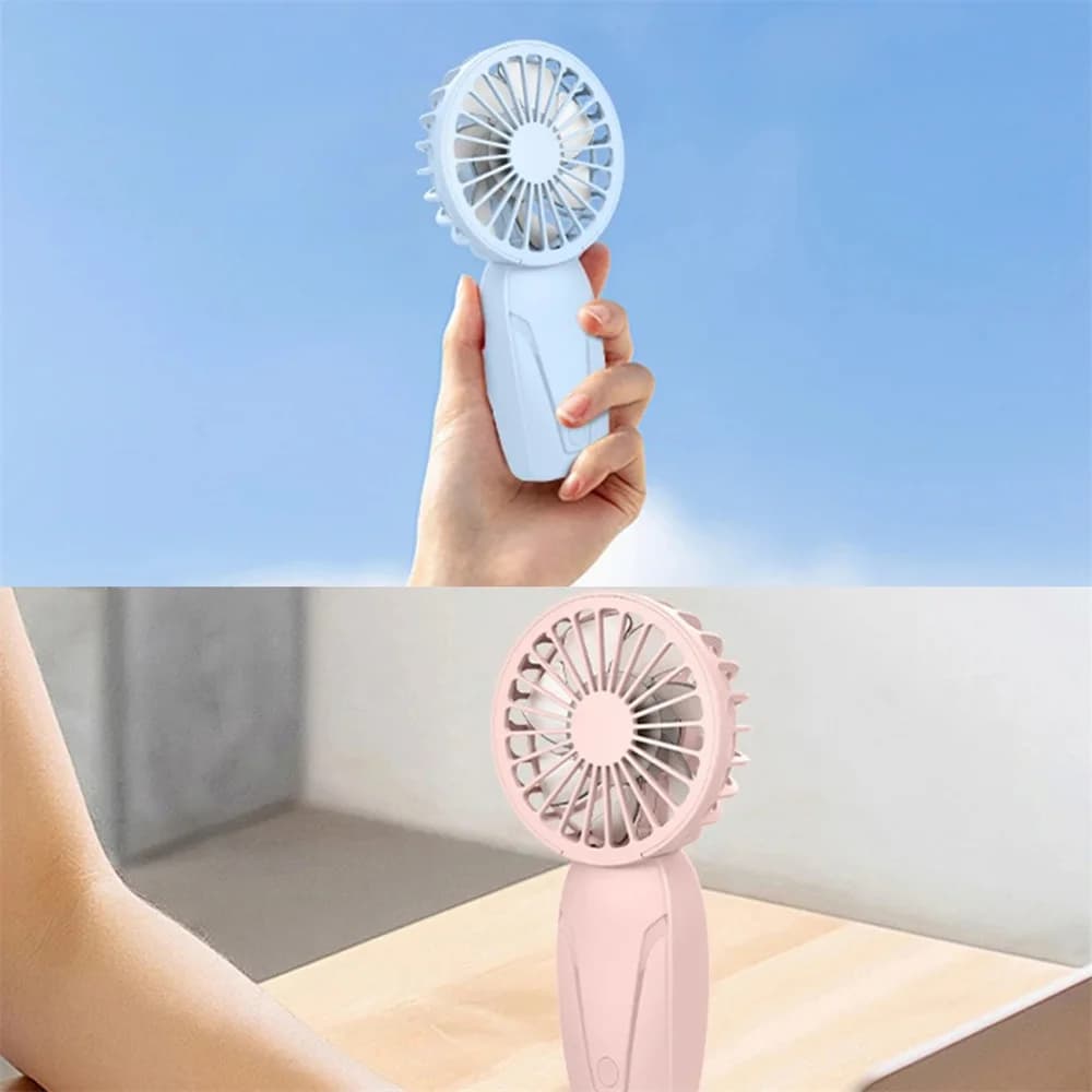 Mini Rechargeable Noise Fan for Silent Cooling Experience Mini Portable Light White Pocket Fan