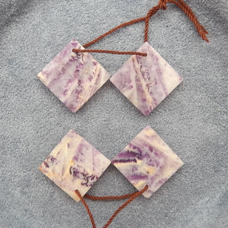 Perline per orecchini in pietra naturale a strisce viola per la creazione di gioielli, perline di pietre naturali fatte a mano