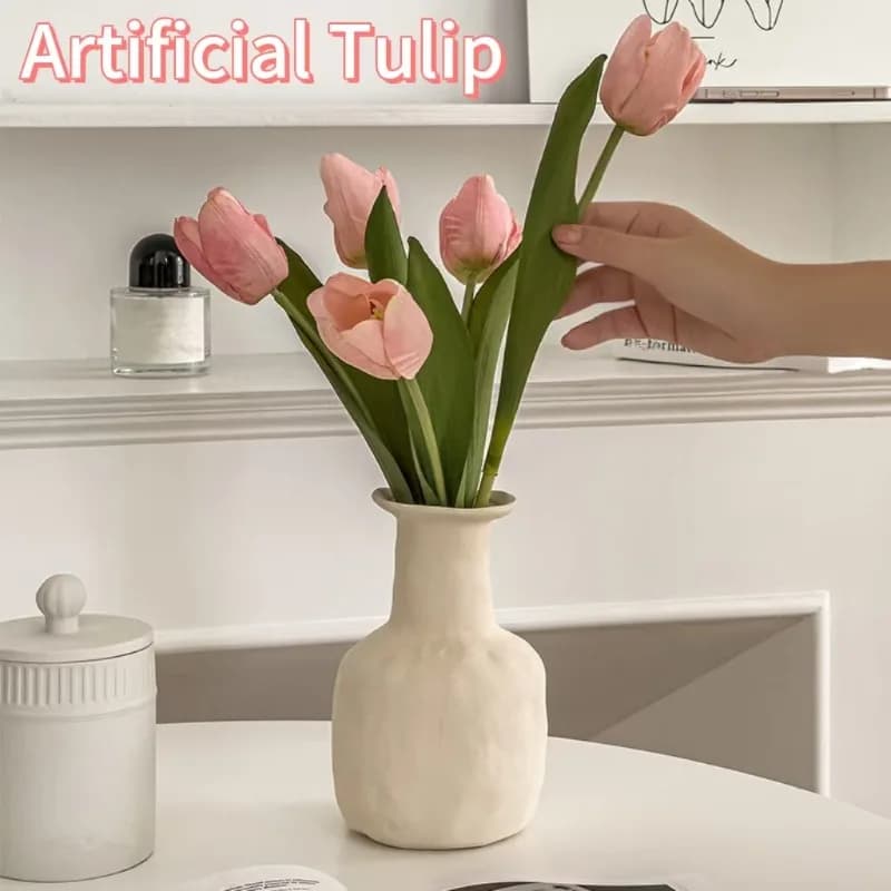 5-20Pcs Tulip Artificial Flower Plant Dining Table Decoration Garden DIY for Wedding Home Party Christmas Candy Birthday