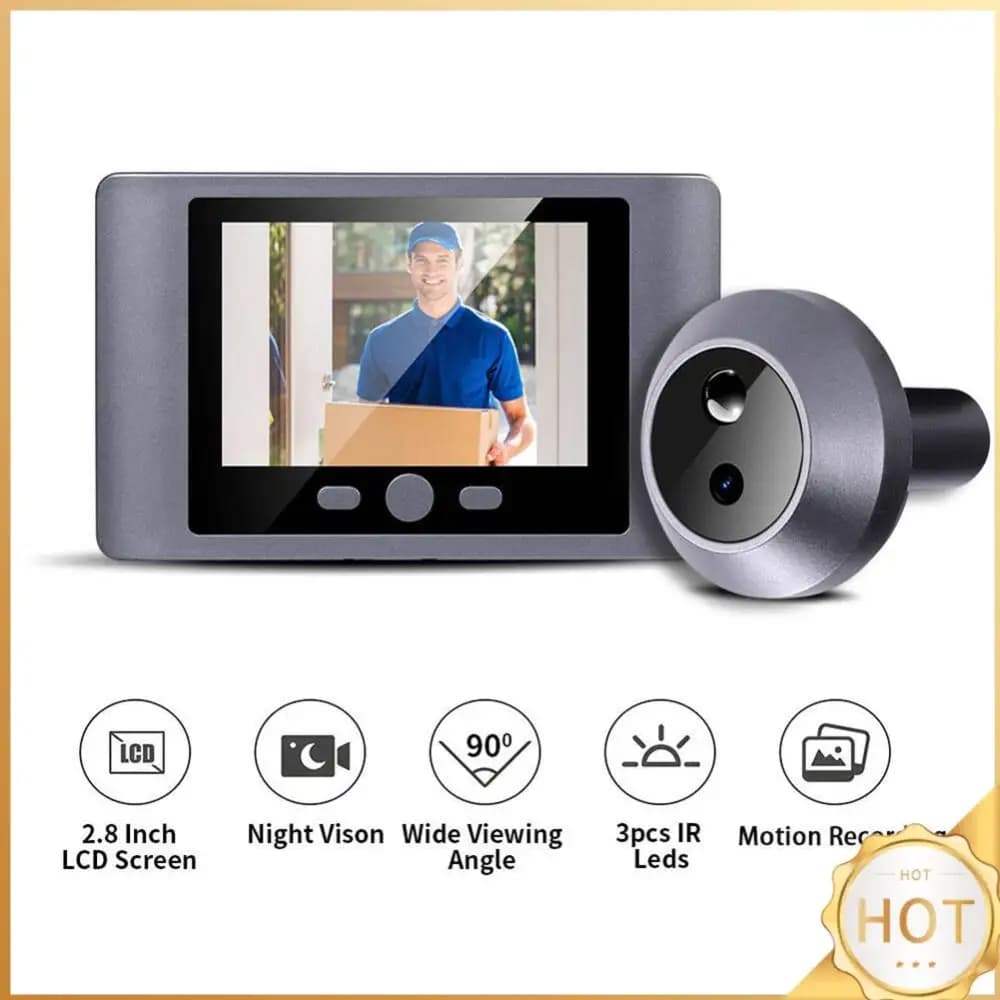 Mini Peephole Smart Wireless Door Viewer Camera PIR Motion Detection Front Door Peephole Camera 2.8 Inch Digital Door Viewer