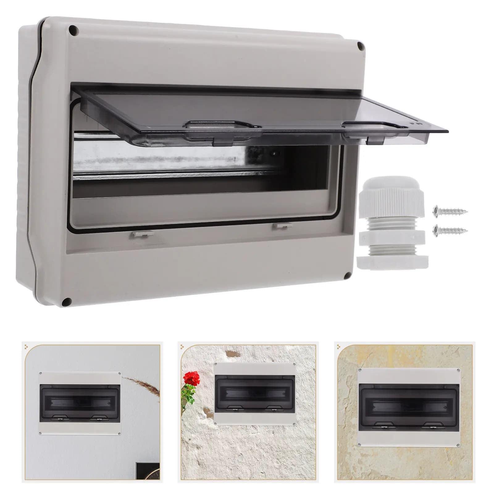 Quadro Elettrico Impermeabile a 3 Circuiti per Esterni, Scatola di Distribuzione per Pannelli Solari, Impianti Elettrici Domestici e Camper