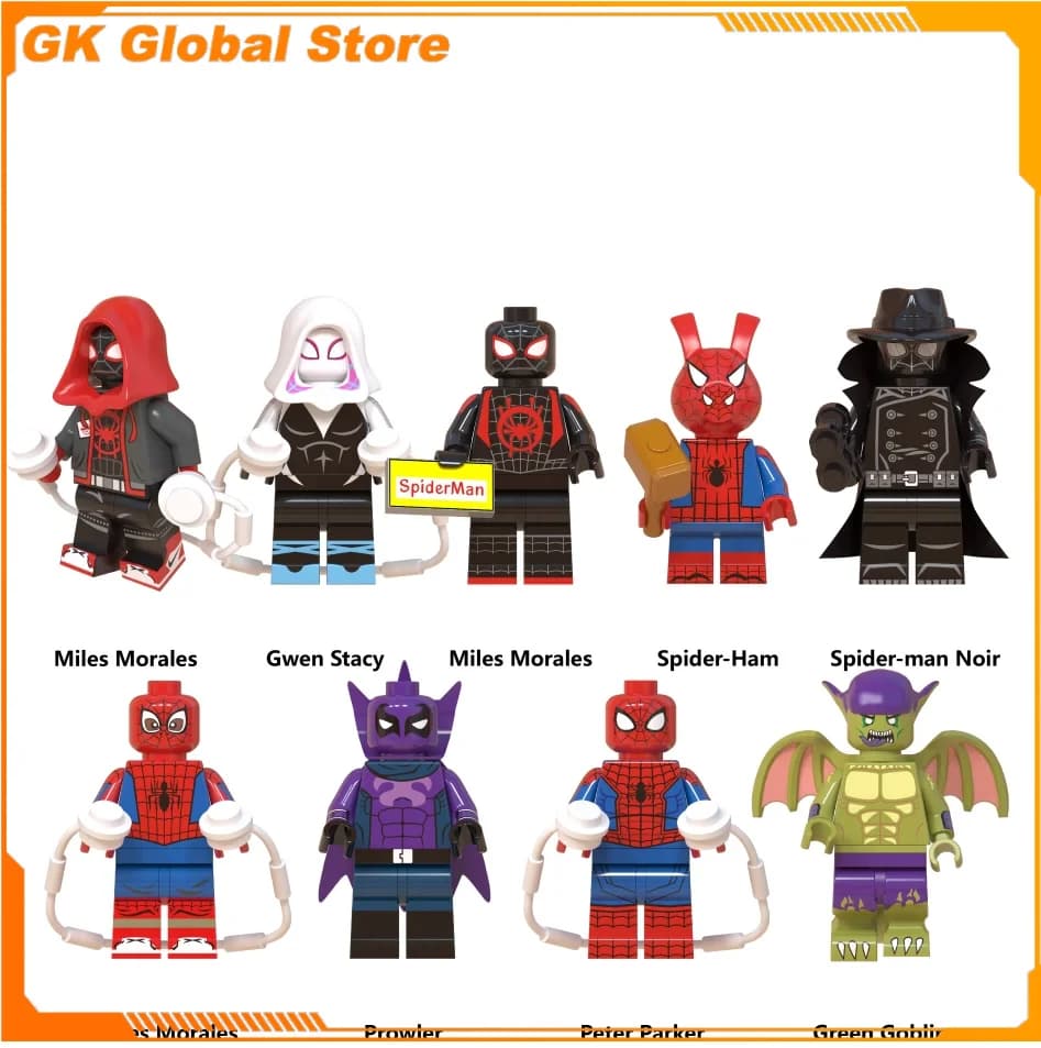 Modellino Supereroe Spider-Man da 5cm, Blocchi da Costruzione, Decorazione da Scrivania, Giocattolo Puzzle per Bambini