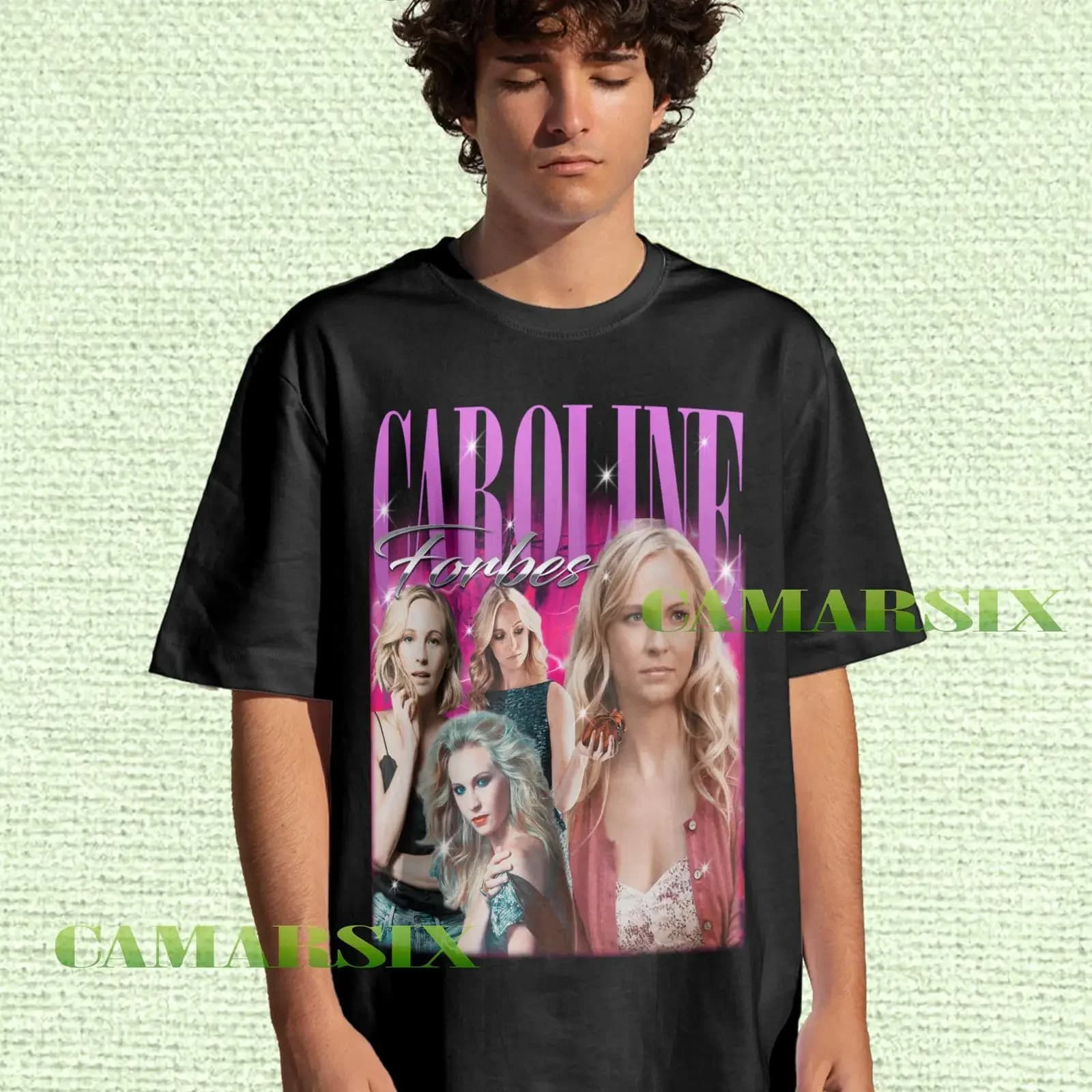 Vintage Caroline Forbes T Shirt The Vampire Diaries Candice King Retro TV Show Fan Pop Culture Casual Merch vintage Washed