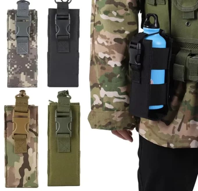 Molle Water Bottle Holster Pouch Outdoor Sports Waist Bag - Riding Camping Hiking Hunting Travel Canteen Kettle Holder EDC Tool