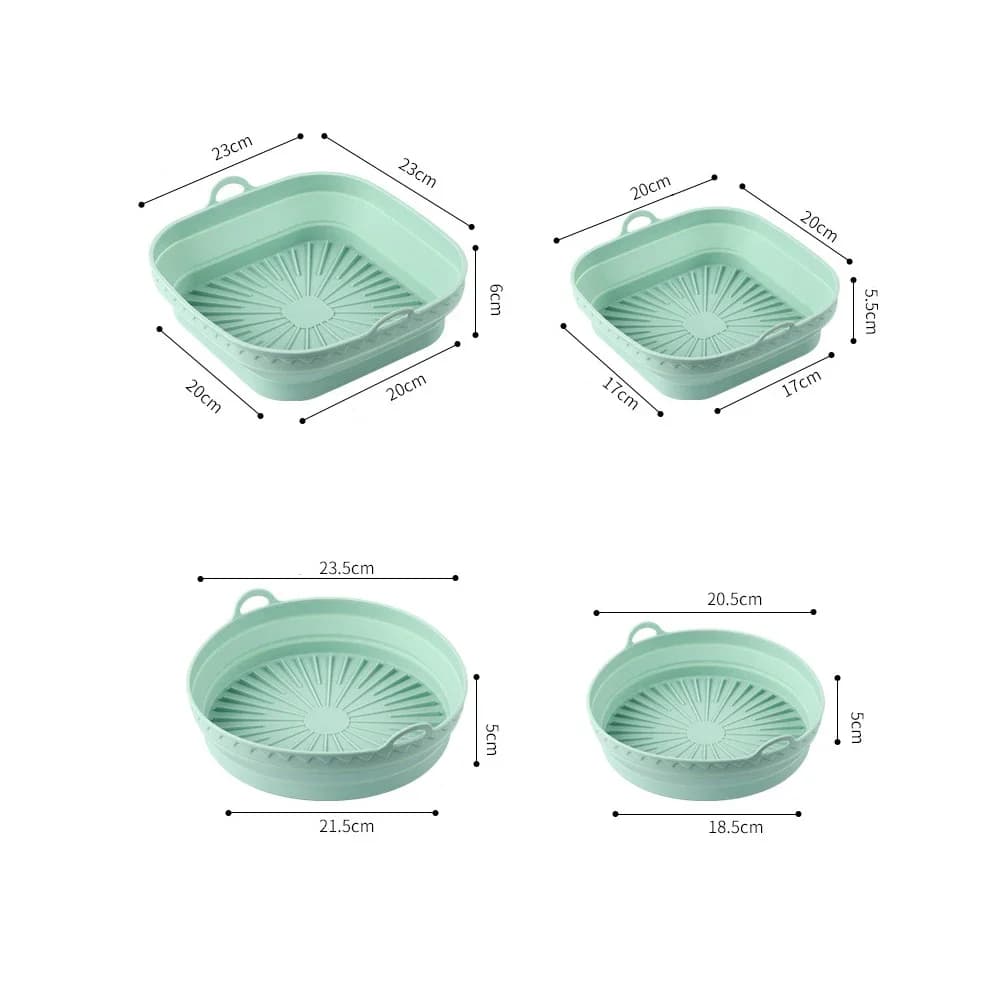 20/23cm Silicone Baking Tray Square Foldable Tray Heat-resistant Air Fryer Tray Food Grade Cake Silicone Mold Thickened Tray Pan