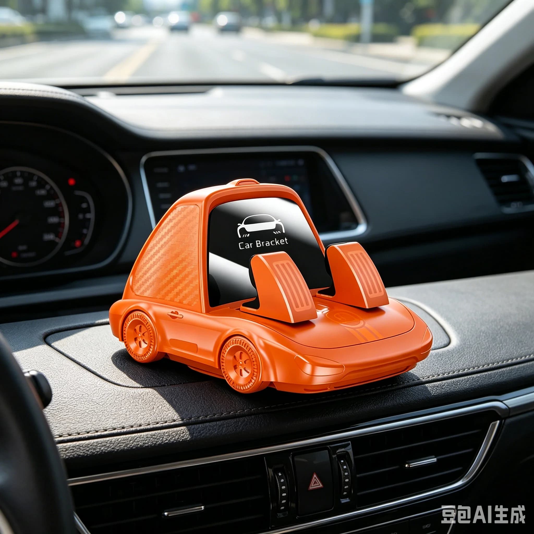 1pc Car Phone Holder Cartoon Car Shape 2-in-1 Adjustable Viewing Angles Dashboard Mount For Safe Navigation Phone Holder
