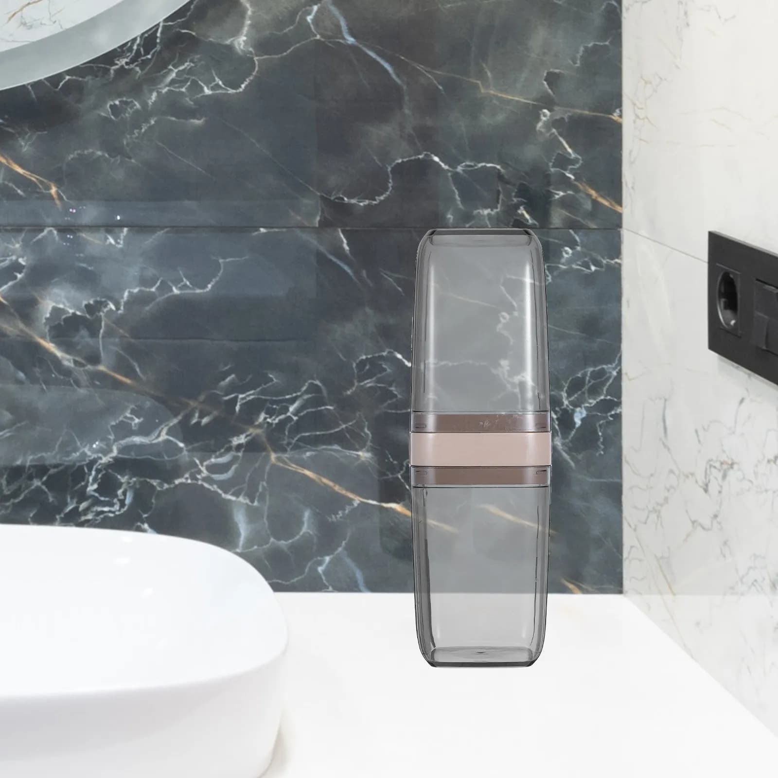 Porta Spazzolino da Viaggio 2-in-1 con Contenitore per Dentifricio, Design Leggero per Viaggi d'Affari e Cura Orale