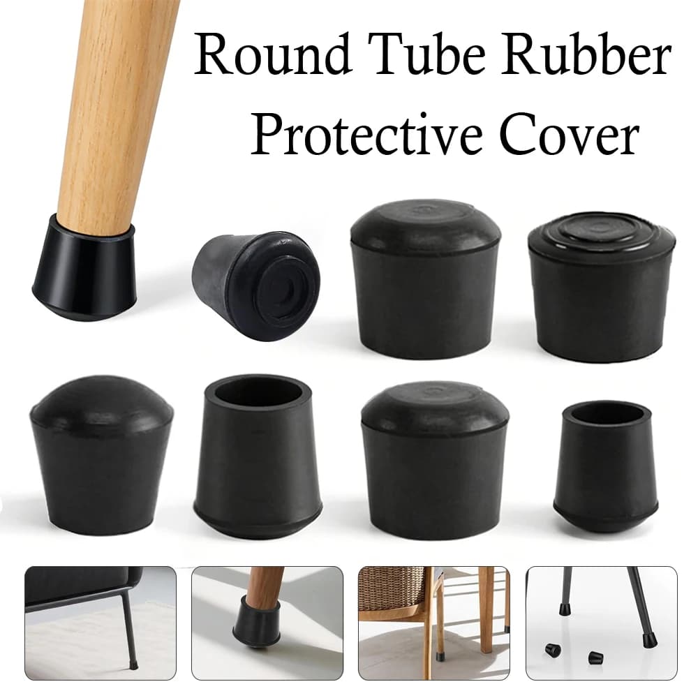 4-24 pezzi rotondi in gomma per sedia gamba pad 6mm-32mm gamba per mobili tavolo tappo terminale PVC silenzioso antiscivolo protezione del pavimento tappo copertura del piede
