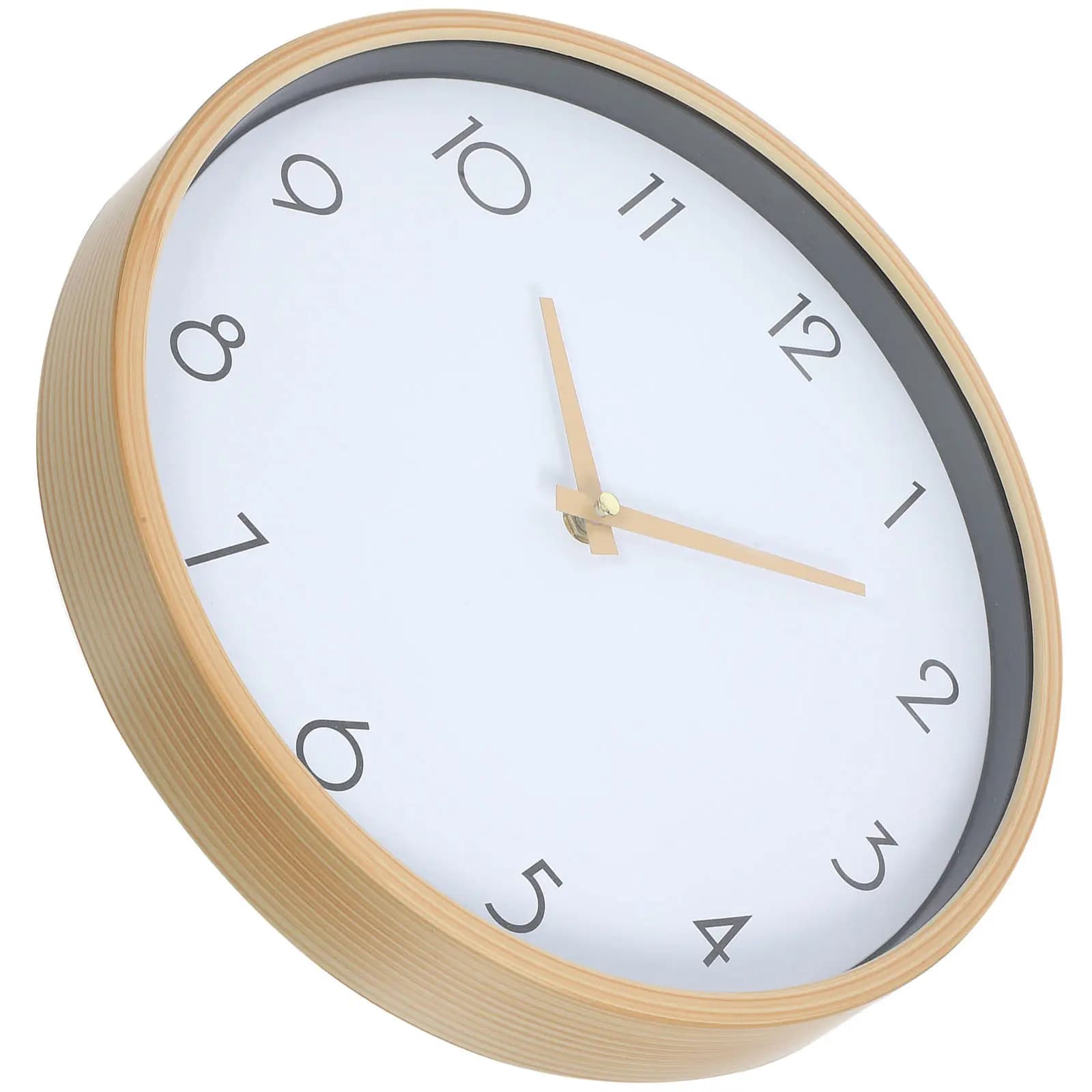 Orologio da Parete Effetto Legno Stile Nordico Design Semplice Silenzioso Senza Ticchettio Movimento al Quarzo per Casa Camera da Letto Ufficio Moderno Rotondo da Appendere