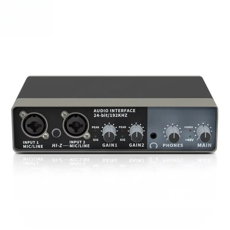 Microfono a condensatore esterno per musica, scheda audio USB per registrazione