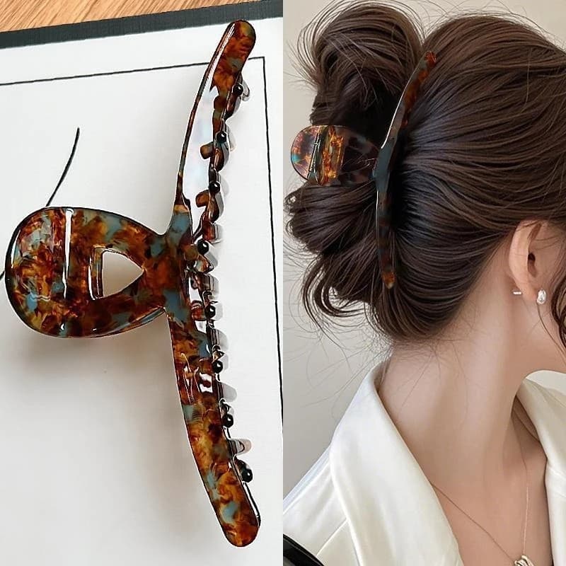 13cm Extra Large Acetate Shark Hair Claw Clip Elegant Big Clamp For Women Thick Long Hair Back Head Styling Hair Accessories