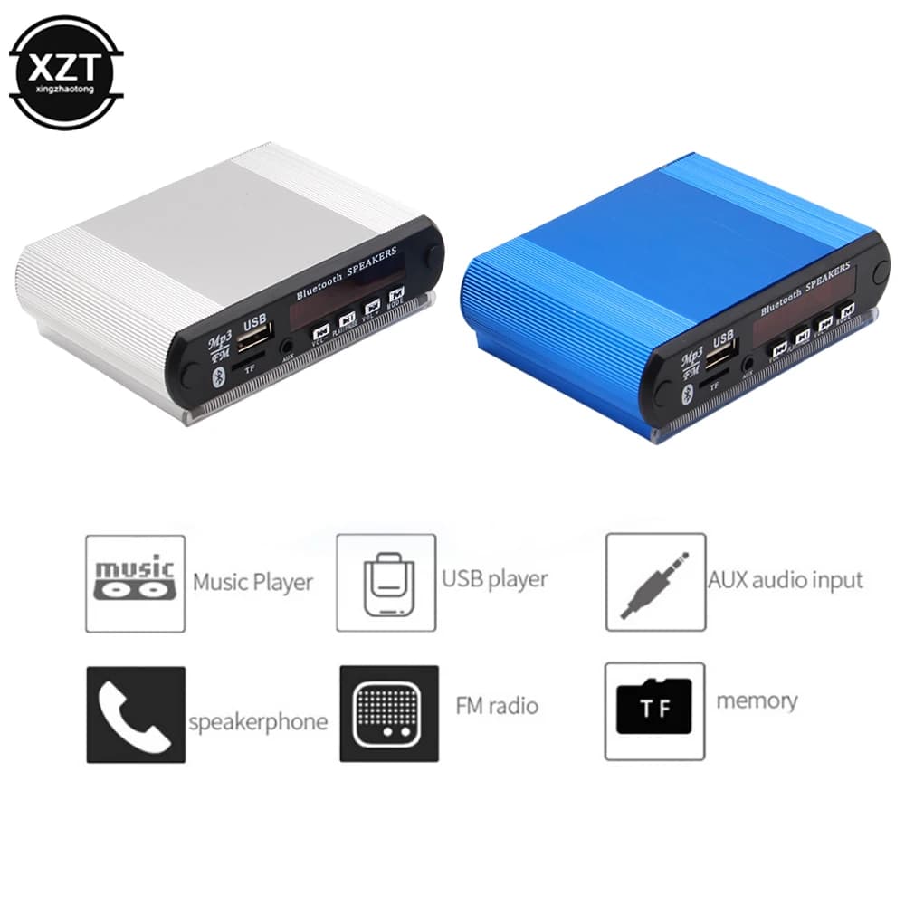 DC 5V Wireless Bluetooth-compatibile Scheda di decodifica MP3 Lettore MP3 con funzione di registrazione Supporto Shell fai da te Modulo audio USB/SD/FM