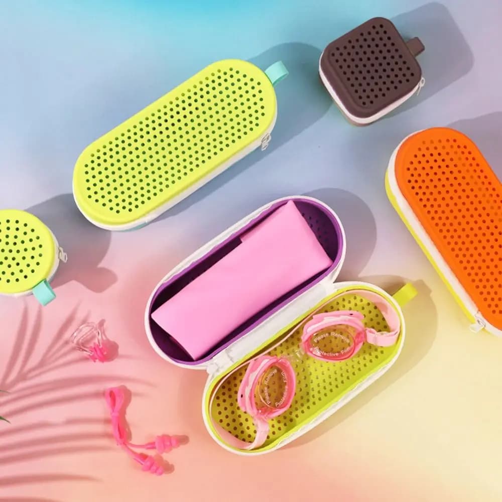 Silicone Swim Glass Storage Box Two-sided Exhaust Hole Myopia Glass Case Waterproof Portable Glass Bag Nuotatori