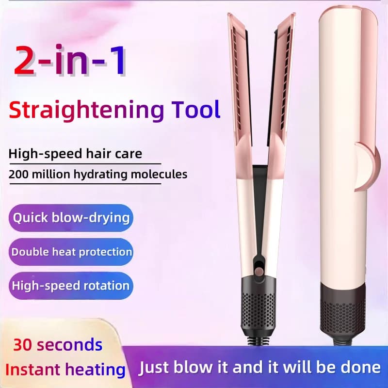Professional hair plate 2 in 1 to negative ions and combs for hair care dryer styling Tool to smooth and dry all in one