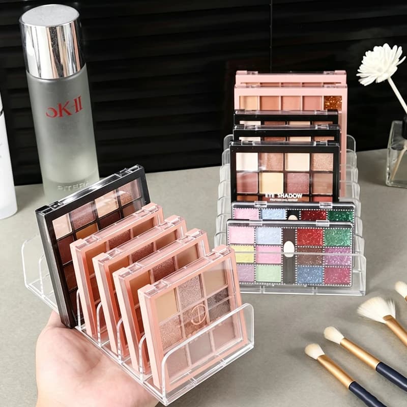 Seven Compartment Cosmetic Storage Rack Desktop Eye Shadow, Palette Display Rack Cosmetic Rack Cosmetic Tool Storage Rack