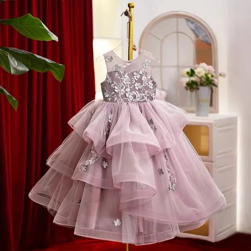 Abito da principessa per ragazza con glitter Abito da spettacolo per compleanno per bambini alla moda 3-12 anni Abbigliamento per bambini di fascia alta