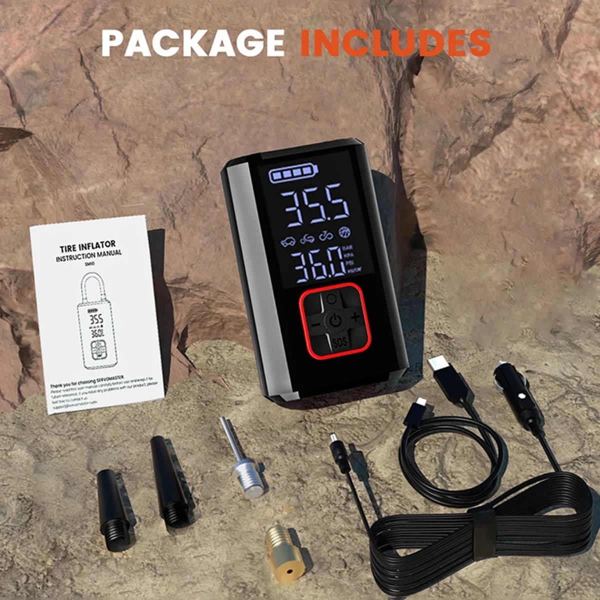 Compressore d'aria per auto senza fili 150PSI portatile senza fili con pompa d'aria per auto per gonfiaggio pneumatici con manometro digitale per palla per bici da moto