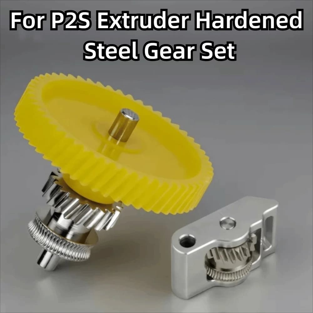 Nickel Plating 3D Printer Extruder Gear Kit High Hardness Wear Resistant Printer Replacement Gear for Bambu Lab P2S