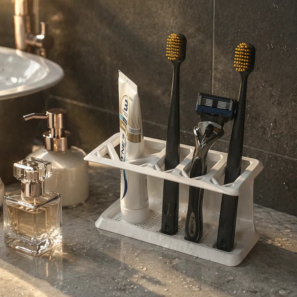 Desktop toothbrush holder, toiletry set storage rack, integrated toothbrush, razor and toothpaste desktop storage rack