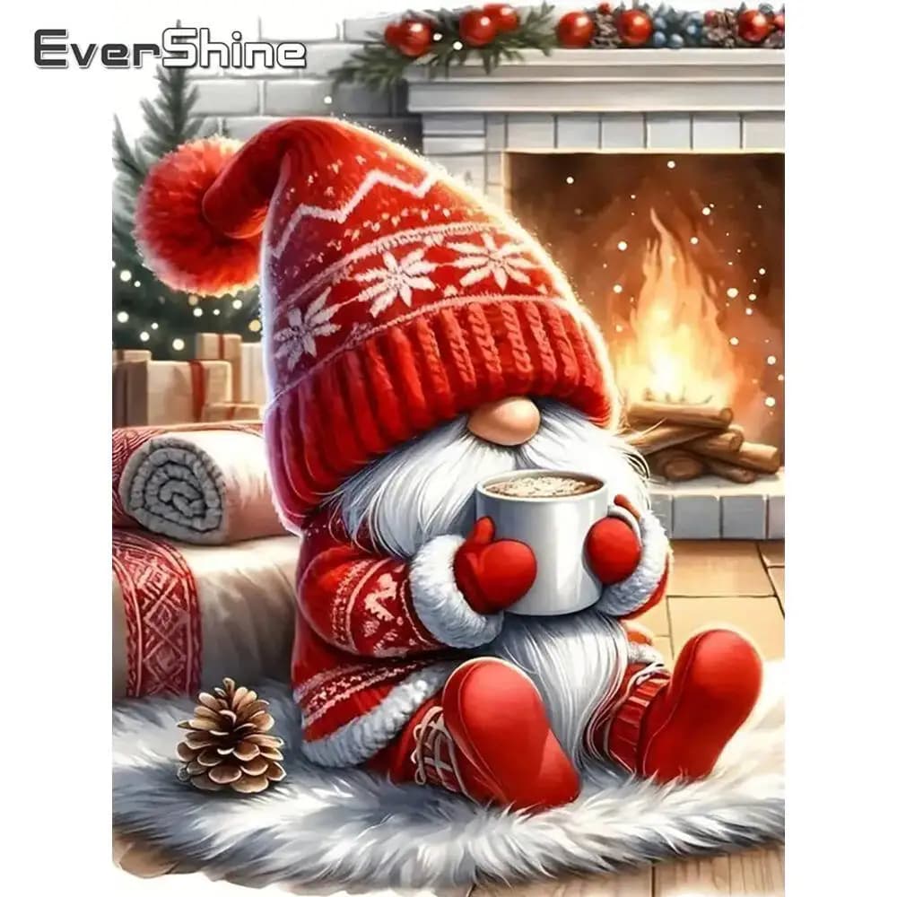Evershine DIY Full Square Round Diamond Embroidery Santa Claus Portrait Diamond Mosaic Dwarf Craft Kit Painting Christmas Gifts