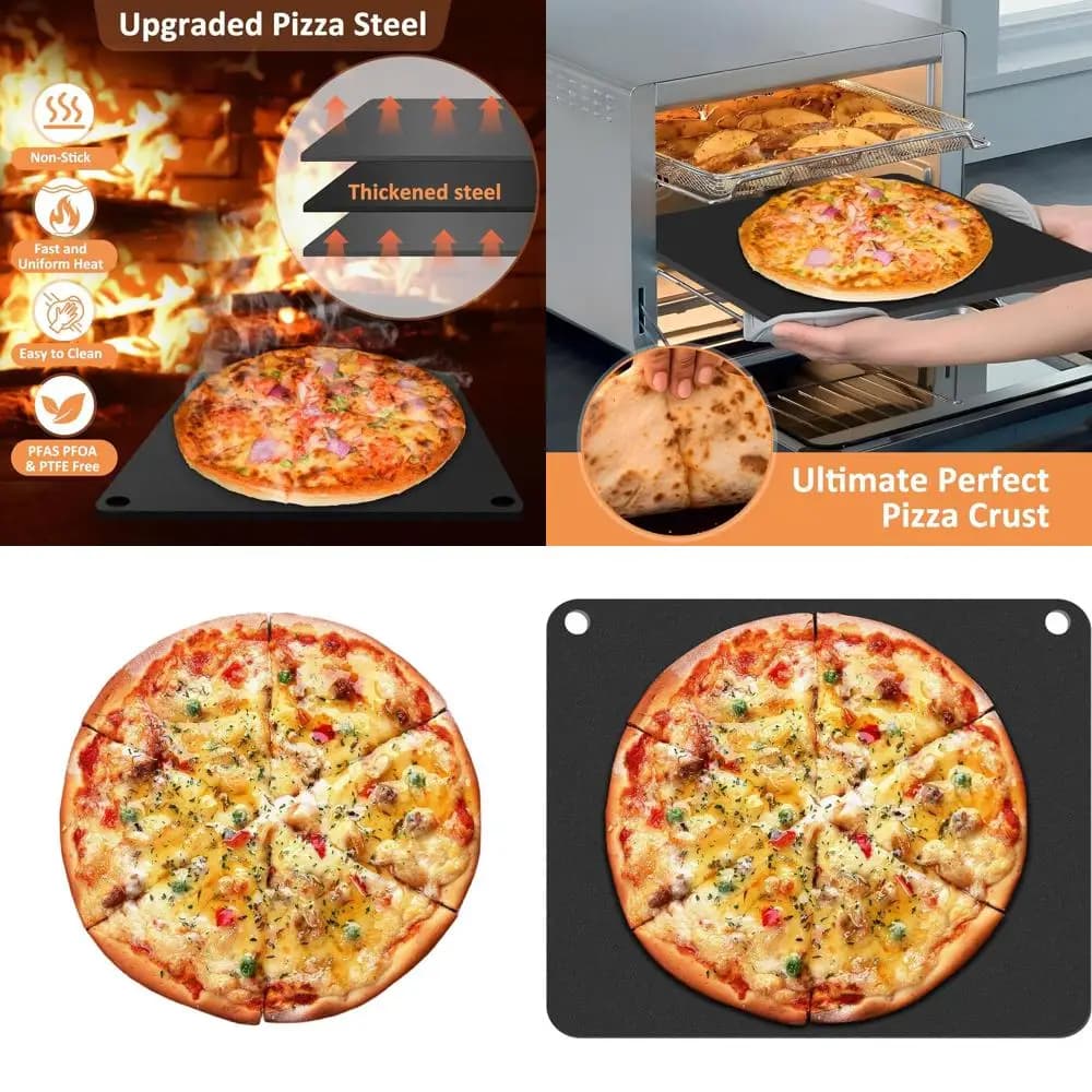 Acciaio per pizza 16 x 13,4 - Pietra da forno premium per forno, ideale per pizza e pane