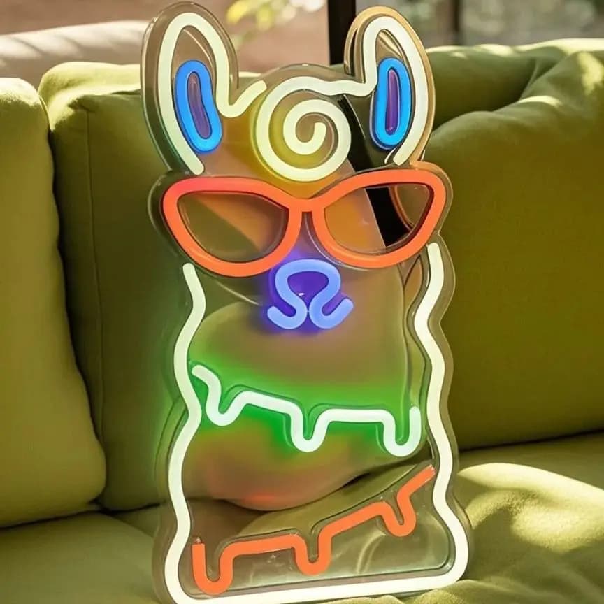 Chi-buy LED Neon Alpaca Insegne al neon alimentate tramite USB Decor Lamp Signs Regalo di compleanno Wall Art per camera da letto Bar Negozio