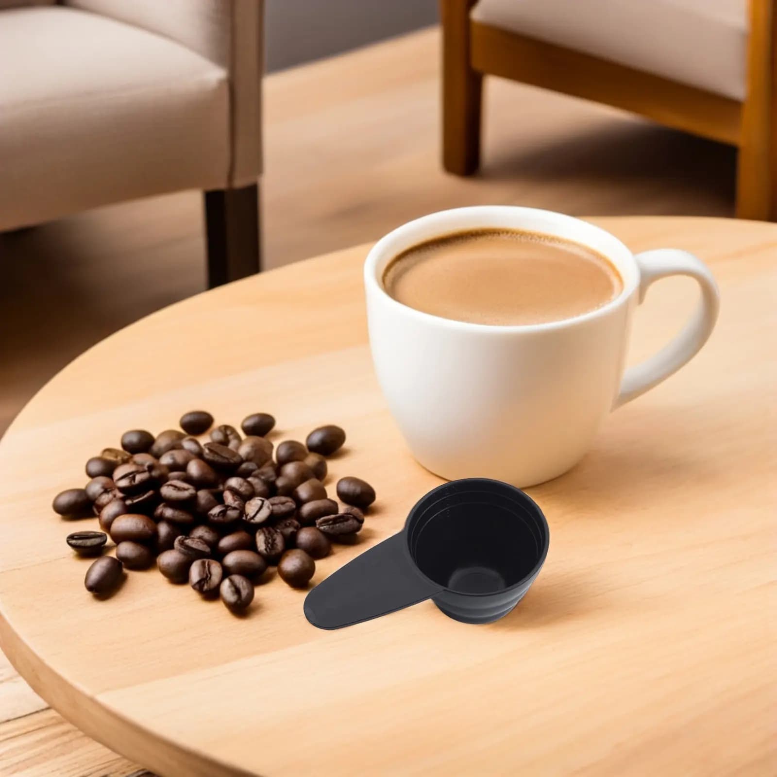 12Pcs Black Measuring Scoops for Powders Plastic Coffee Protein Flour Sugar Baking Supplement Meal Prep Dosing Spoon Set