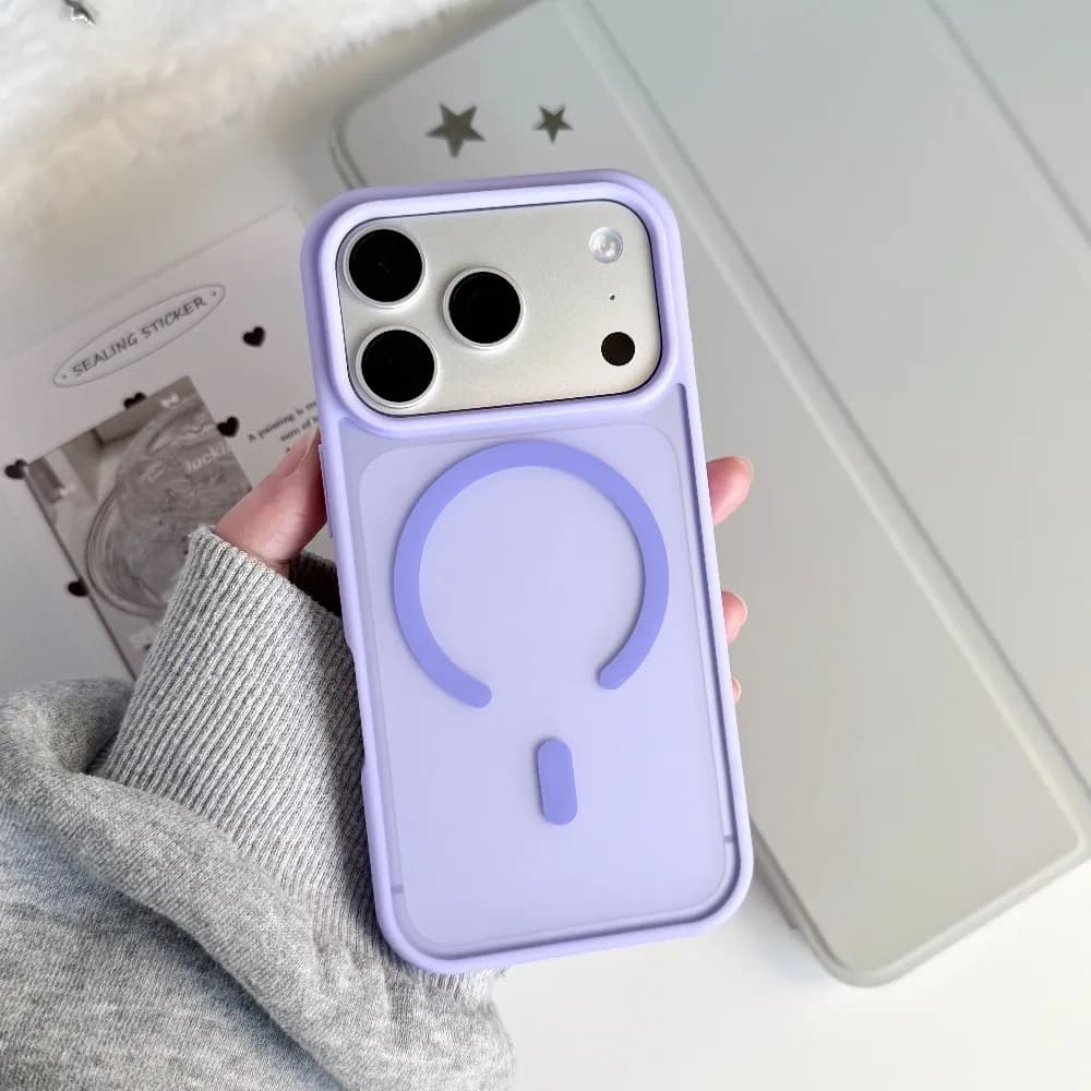 For iPhone 17 Pro Max Case Solid Pastel Cover Full Lens Guard Matte Magnetic Compatible with iPhone 16 15 14 13
