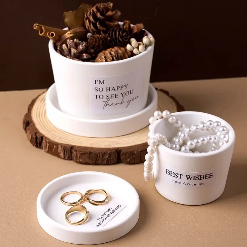 Round Candle Jar Silicone Mold, Concrete Plaster Resin Craft Mould for DIY Flowerpot & Jewelry Storage Box Home Decor
