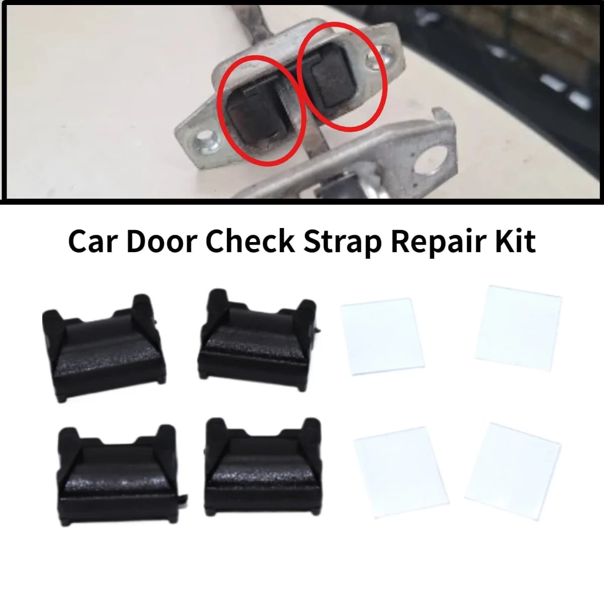 Kit di 4 Pezzi per Toyota FORTUNER LAND CRUISER MARK 2 PRIUS, Nuovo Kit di Riparazione Limitatore Ferma Porta, Clip per Molle Ammortizzanti Nere