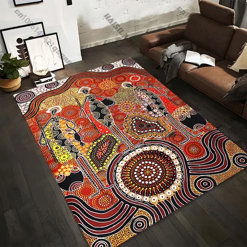 21 Sizes Indigenous culture celebration vibrant storytelling Printed Area Rugs for Adult Yoga Mats Living Room Decor
