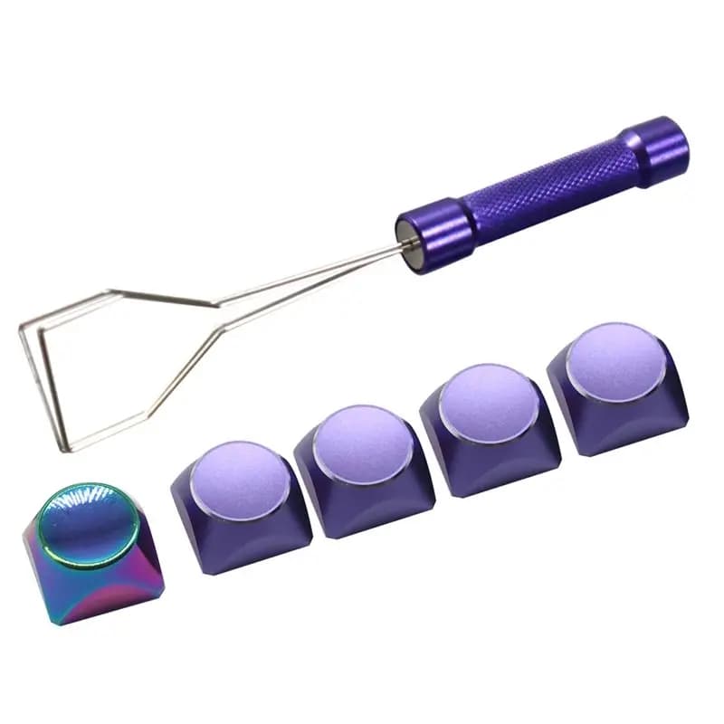 A29F-5Pcs Aluminum Alloy Metal Keyboard Cap Color Mechanical Keyboard Universal ESC Personality Keycap With Metal Key Puller