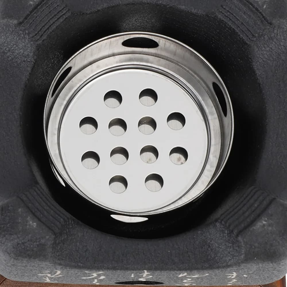 Cast Metal Japanese Charcoal Grill Black Non Stick Hibachi Grill Heat Insulating Square Shape Tabletop BBQ Stove