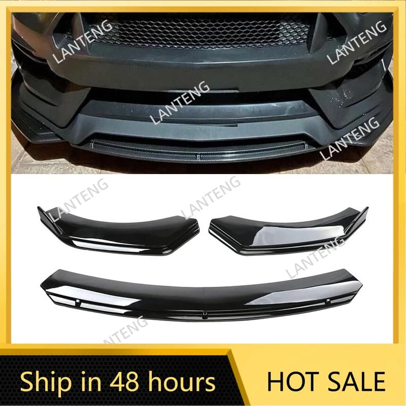 Car Front Bumper Cover Lip Spoiler Splitter Carbon fiber For F0rd Mustang GT GT350 Diffuser Guard Trim Body Kit Protector