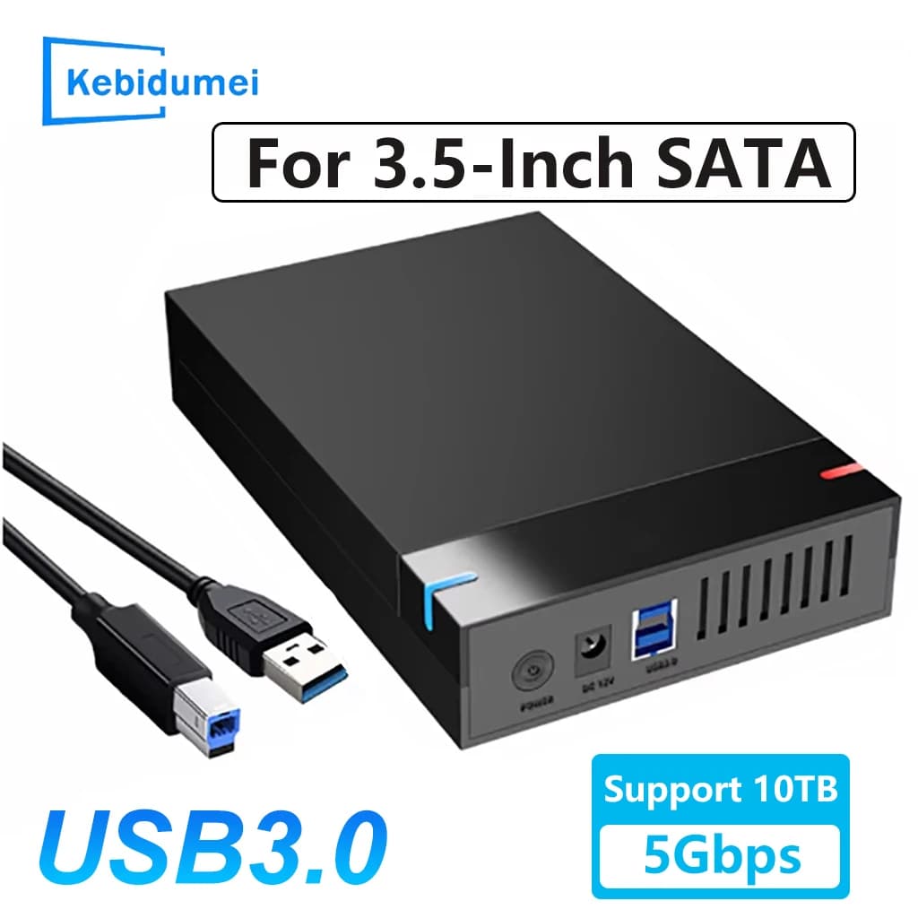 Case per HDD 3.5 2.5 Enclosure Esterno per Disco Rigido 3.5 2.5 Pollici SATA SSD HDD UASP USB 3.0 a SATA III 10TB