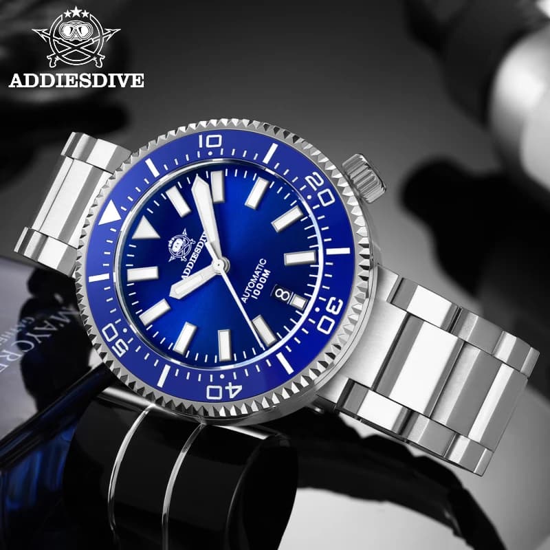 ADDIESDIVE Men's Automatic Watch Sapphire Glass Super Bright 1000m Waterproof Underwater Wrist Watch H6 Stainless Steel Men's Watch
