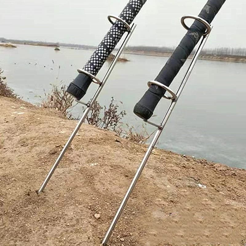 Supporto per canna da pesca a doppio anello singolo da 30/37/47 cm, per la pesca da riva, attrezzo da pesca per esterni