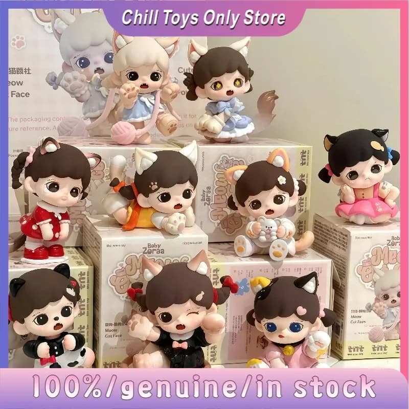 Genuine TNT Zoraa Meow Cat Face Club Series Blind Box Statuetta da Collezione Decorazione da Scrivania Giocattoli Kawaii Regalo Anime per Ragazzi Ragazze e Fan