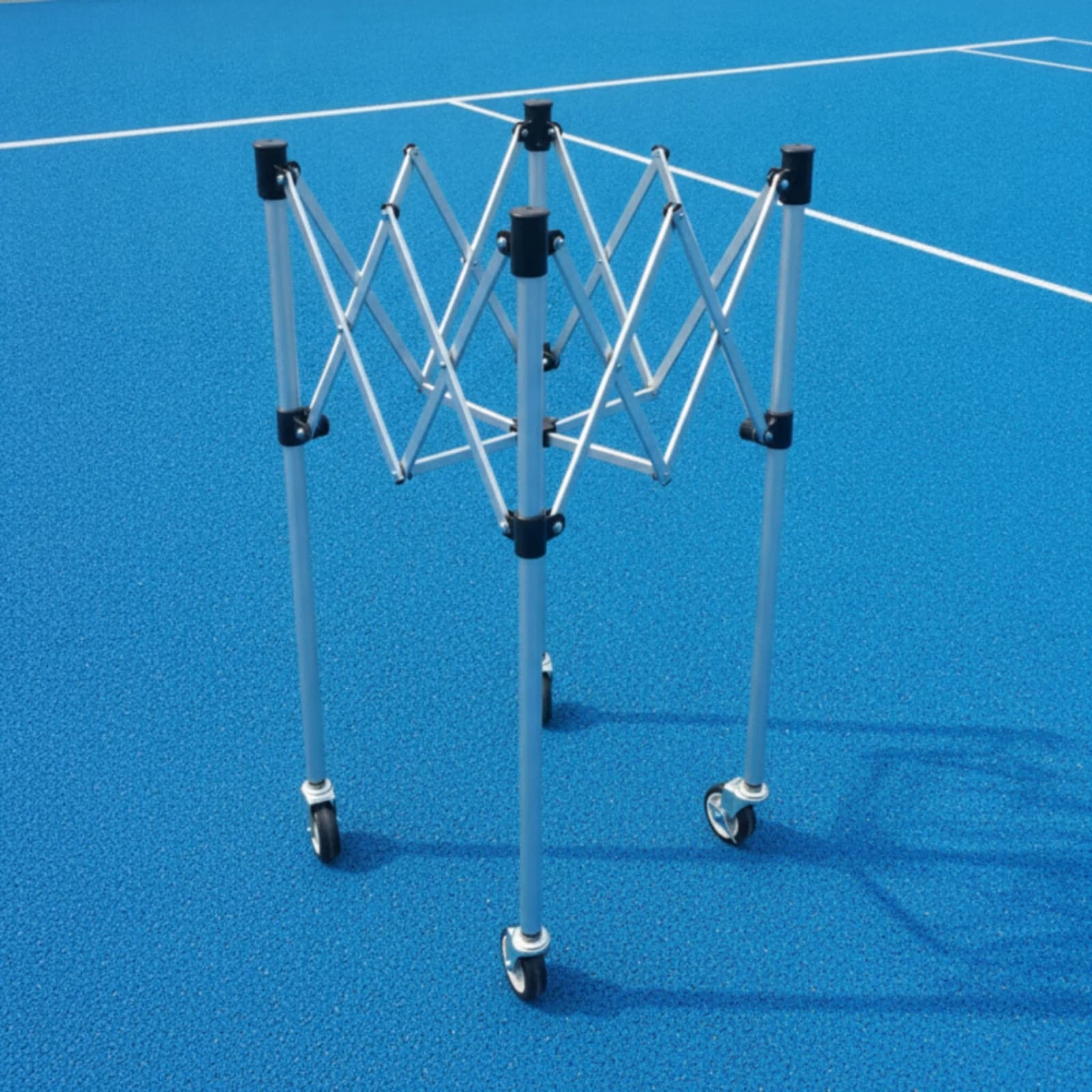 Tennis Ball Cart Frame Heavy-Duty Foldable Cart Frame with Wheels Tennis Ball Carrier Sturdy Rust-Resistant for Coaches