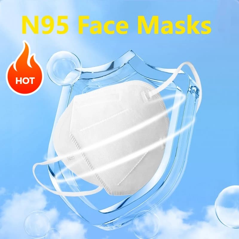 10 pezzi maschera protettiva usa e getta N95 maschere per il viso design traspirante maschera antipolvere protezione sanitaria prevenzione polvere e gocce