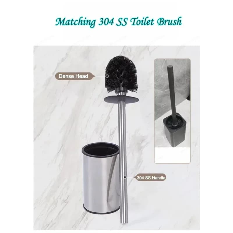 Recessed In-Wall Tissue Box & Toilet Brush Holder, 304 Stainless Steel Tile-in Niche for Modern Bathroom