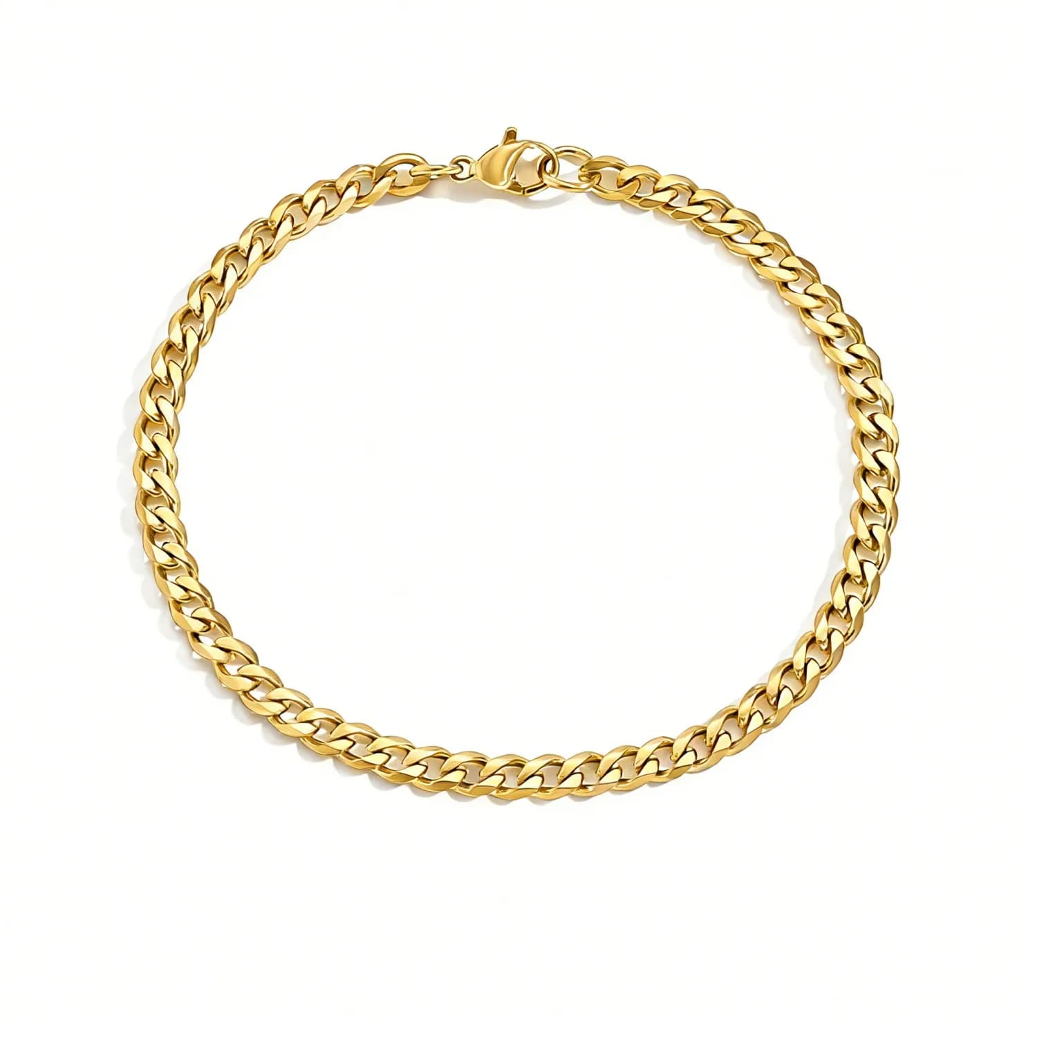 Bracciale a catena cubana in oro 14K da donna, 3 MM, classico, stile hip-hop, in acciaio inossidabile, gioiello da polso minimalista per uso quotidiano, idea regalo